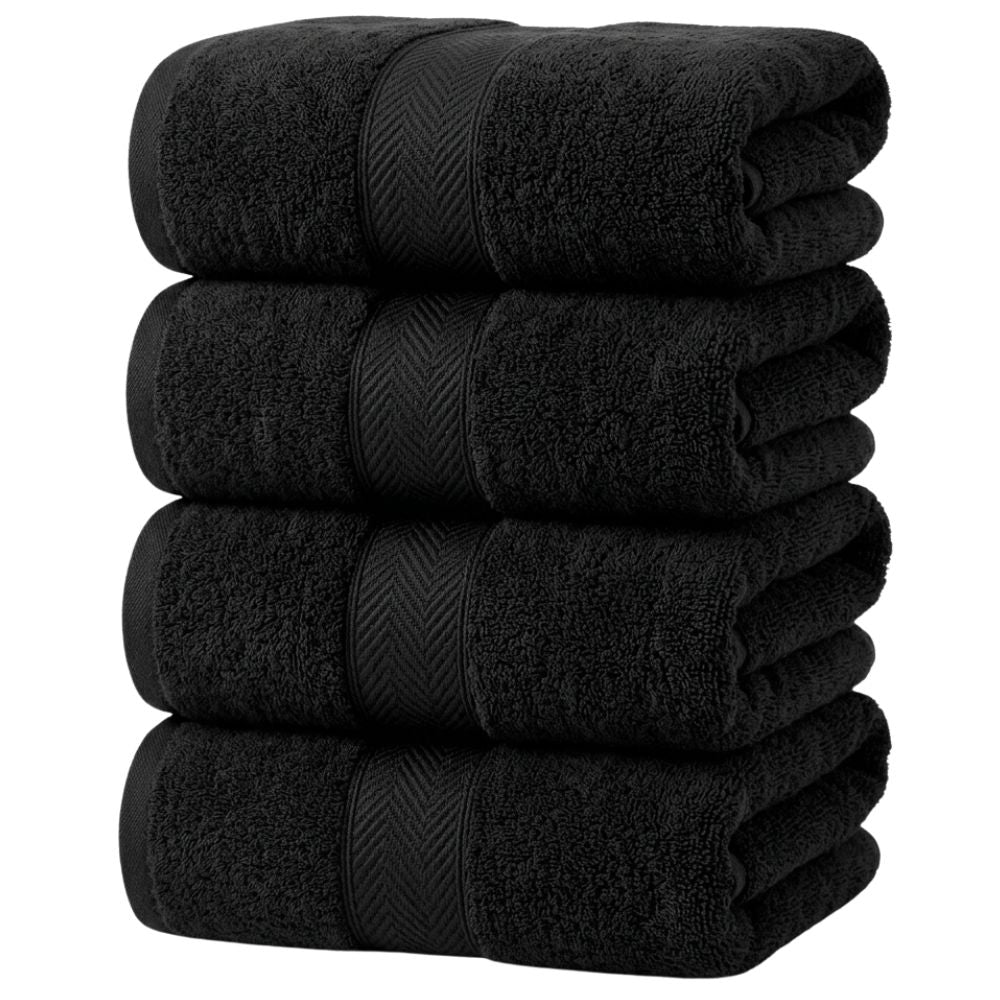 Premium Bath Towels Set of 4 | 100% Cotton 600 GSM | Ultra Soft, Quick Dry – 70x140 cm