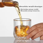Double Wall Insulated Whisky Crystal Glass 250ML (Set of 2)