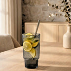 Smoky Grey Borosilicate Glass Tumbler Set 450ML,Set of 4