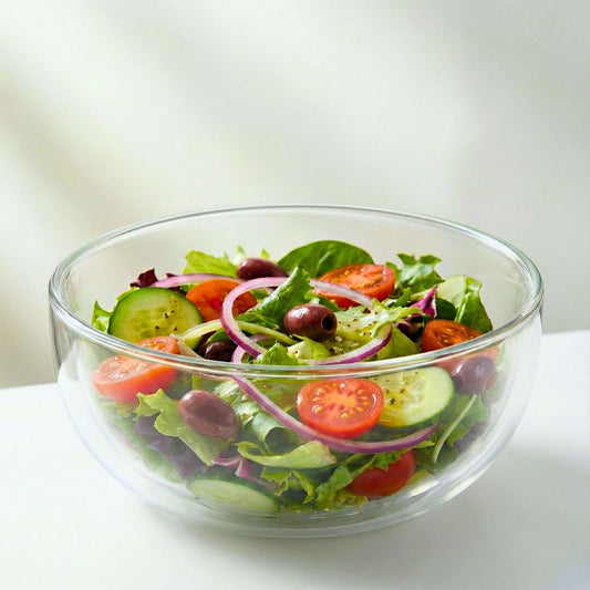 Double Wall Borosilicate Salad, Pasta, Matcha, Rice, Soup Bowl, Hot And Cold Serving Bowls, Fruit Bowls,(1400 ML - 1Pc)