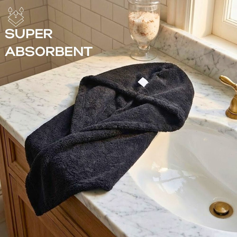 Premium Cotton Hair Towel Wrap – Super Absorbent Terry Turban Towel for Quick Hair Drying & Reduced Frizz