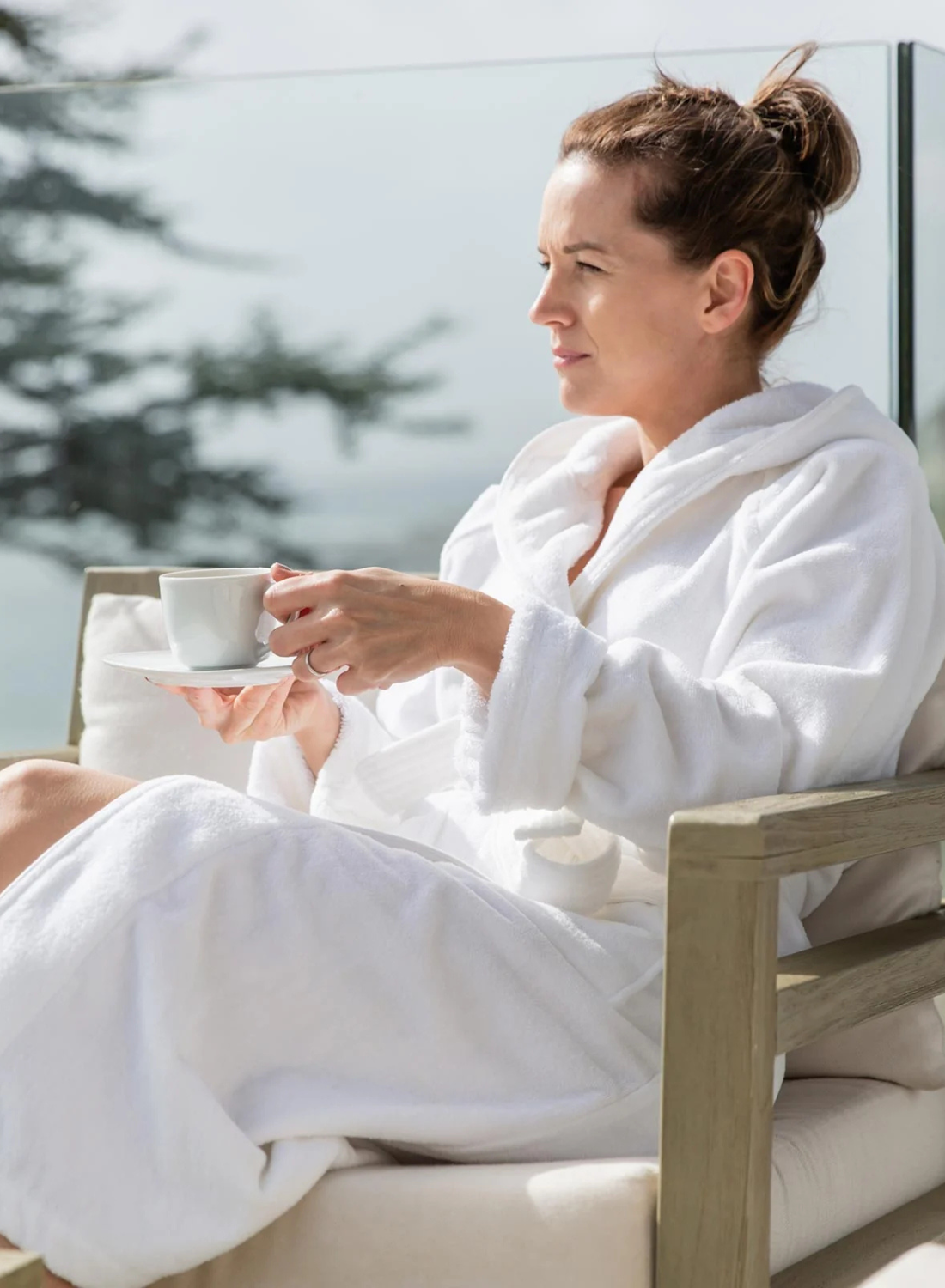 Hooded Cotton Bathrobe – Hotel & Spa Quality, White, Unisex