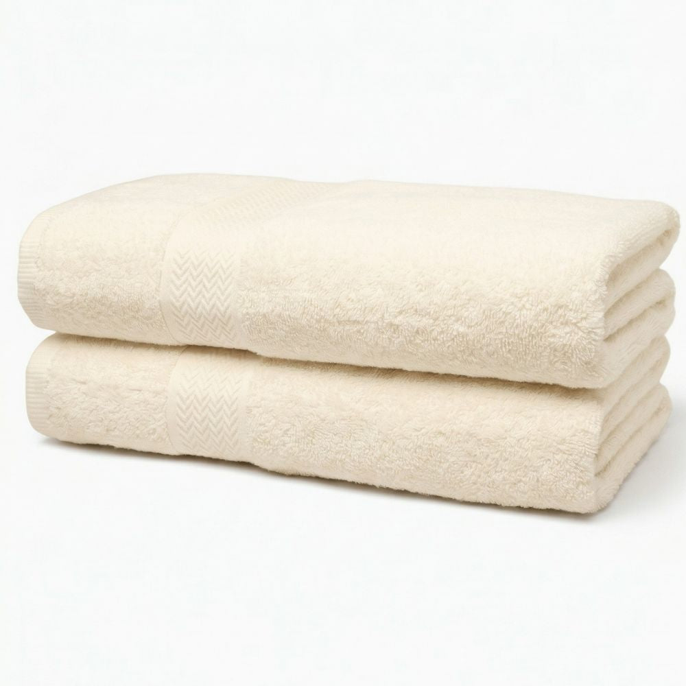 Premium Bath Towels Set of 2 | 100% Cotton 600 GSM | Ultra Soft, Quick Dry – 70x140 cm