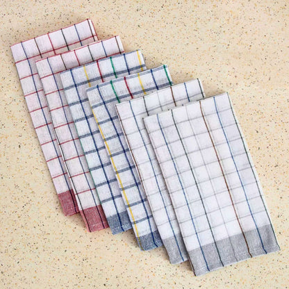 Polycotton Waffle Kitchen Towels 45x65 cm – 12 Pack Absorbent, Quick-Drying Dish Towels for Home, Cooking, Cleaning & Drying