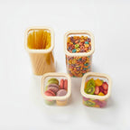 1CHASE Square Glass Storage Jars – 900ML (Set Of 2) | Airtight & Stackable Borosilicate Food Storage Jars with Silicone Lids for Kitchen, Pantry, Snacks, Spices & Dry Food
