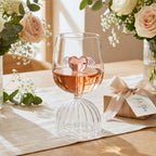 Pink Heart & Wings Borosilicate Wine Goblet – 350ML