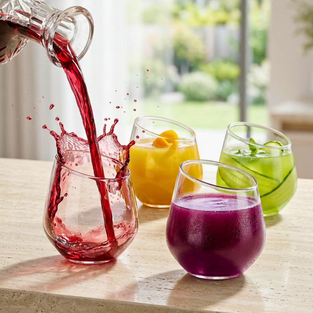 Borosilicate Slanted Crystal Whiskey Wine Glass 350 ML (4PCS)