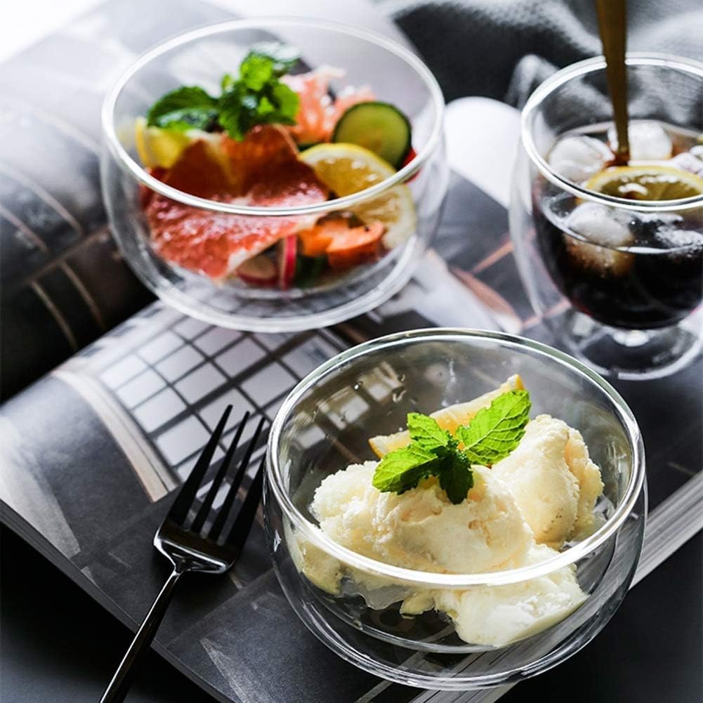Double Wall Glass Salad & Soup Bowl 500ML – Set of 2