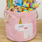 Unicorn Bliss Kids Storage Basket 45L, Foldable Canvas Laundry Hamper & Toy Organizer 35 x 40 cm