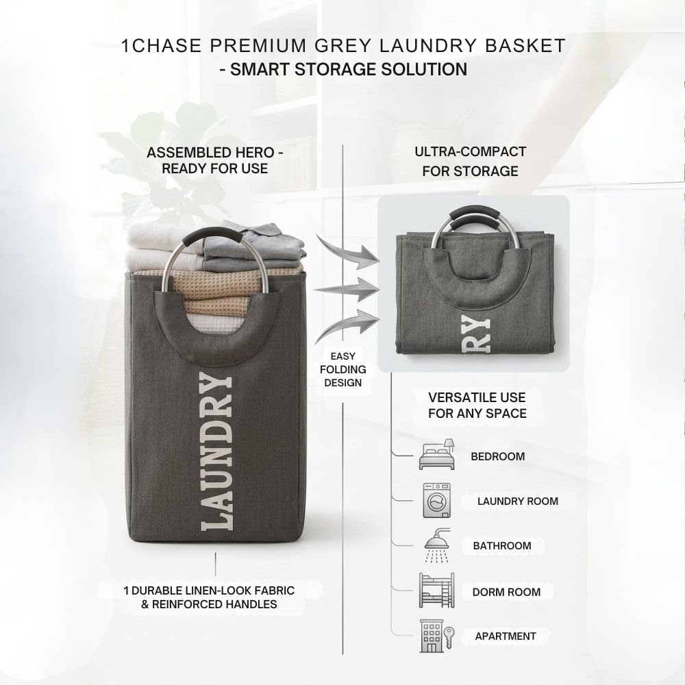 Foldable Waterproof Laundry Basket – 55L Beige