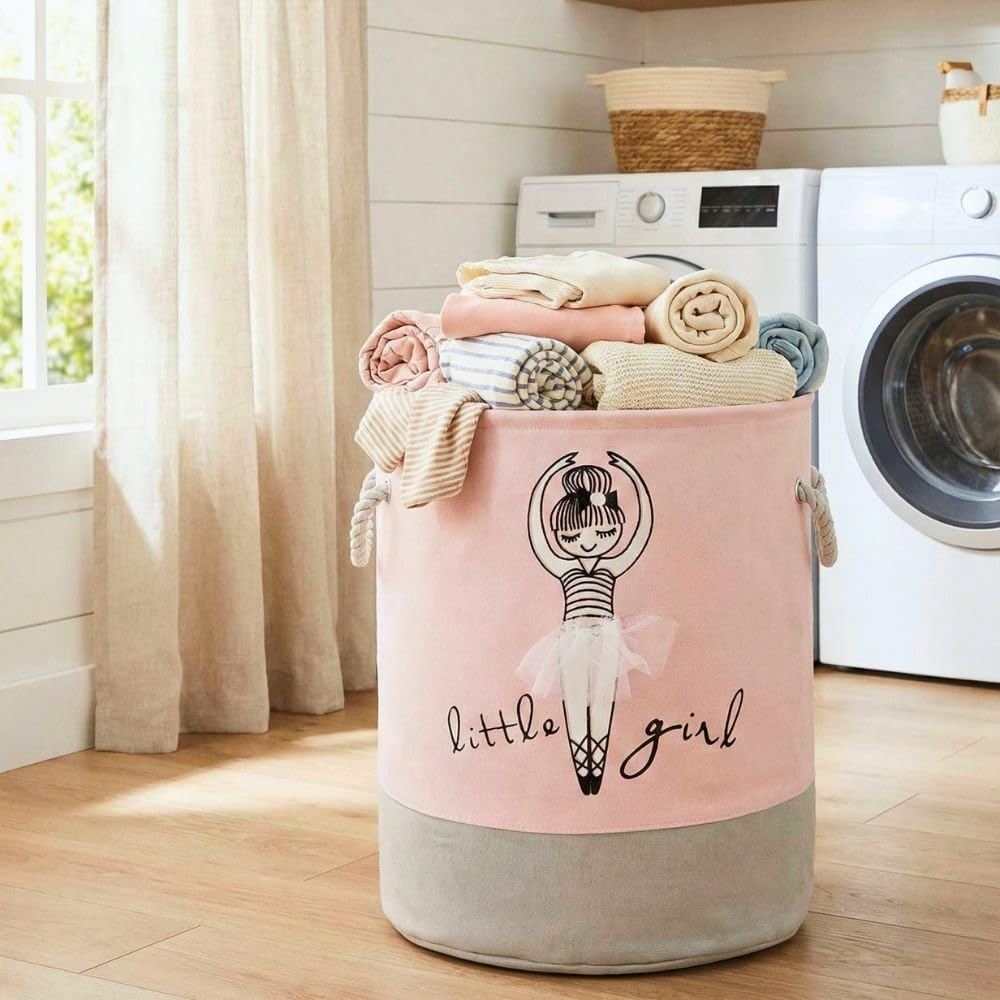 Kids Ballerina Canvas Laundry & Toy Basket – 50L