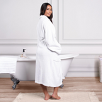 Luxury Cotton Bathrobe – Shawl Collar, Unisex, Hotel & Home
