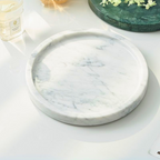 Elegant White Natural Round Marble Tray – Premium Serving Tray for Home Décor