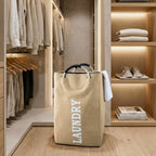 Foldable Waterproof Laundry Basket – 55L Beige