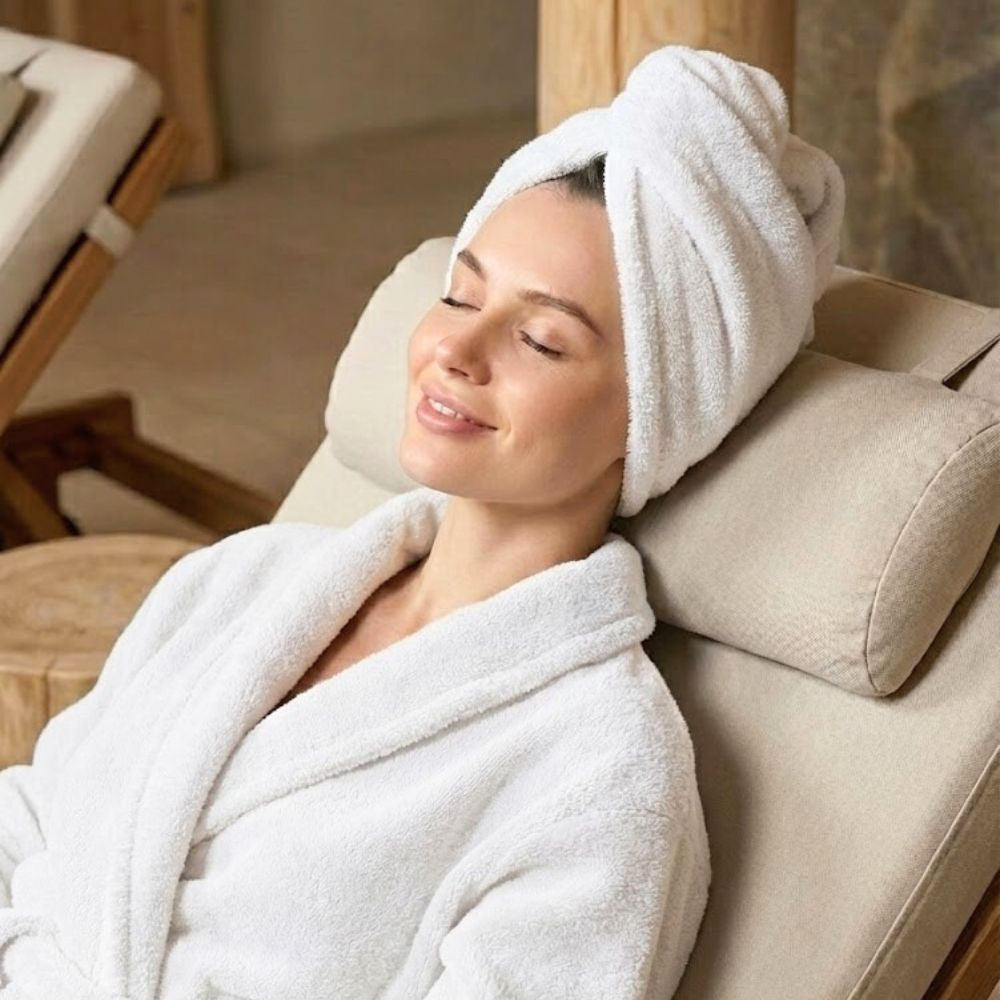 Premium Cotton Hair Towel Wrap – Super Absorbent Terry Turban Towel for Quick Hair Drying & Reduced Frizz