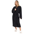Cotton Terry Bathrobe – Shawl Collar, Black, L/XL, Unisex