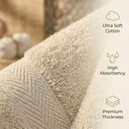 Premium Towel Set 10 Piece | 100% Egyptian Cotton 600 GSM | 2 Bath + 2 Hand + 6 Washcloths