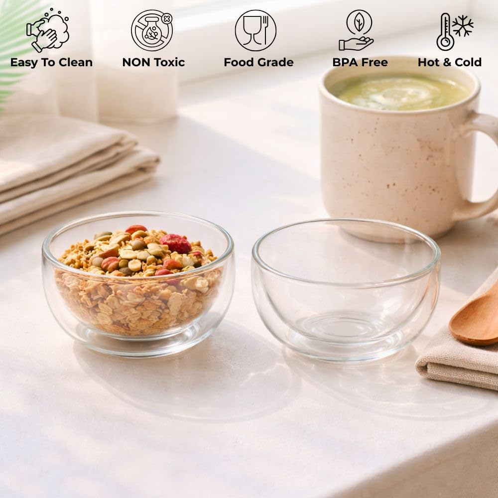 1CHASE 200ML Double Wall Dip Bowls Set of 2
