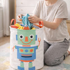 Robot Themed Robo Buddy Kids Laundry Basket 45L (40x35cm)