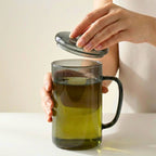 Smoky Grey Borosilicate Glass Mug with Infuser – 450ML