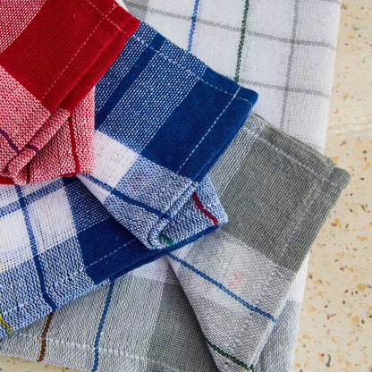 Polycotton Waffle Kitchen Towels 45x65 cm – 12 Pack Absorbent, Quick-Drying Dish Towels for Home, Cooking, Cleaning & Drying