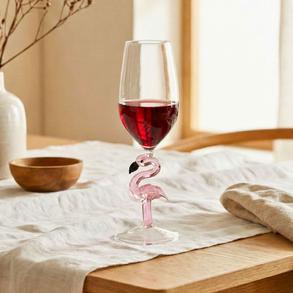 Flamingo Stem Borosilicate Wine Goblet – 330ML
