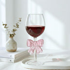Pink Bow Borosilicate Wine Goblet 350ML