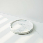 Elegant White Natural Round Marble Tray – Premium Serving Tray for Home Décor