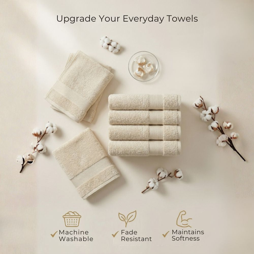 Luxury Cotton Face Towels – Set of 12, 600 GSM
