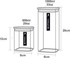 1CHASE Borosilicate Glass Storage Jars with Bamboo Lids (Set of 8), Air Tight Kitchen Food Cereal Containers for Storage, Canister Set Ideal for Flour, Sugar, Coffee, Candy, Spice Jars Coffee