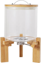 Borosilicate Glass Rice Dispenser with Wooden Stand – 5L