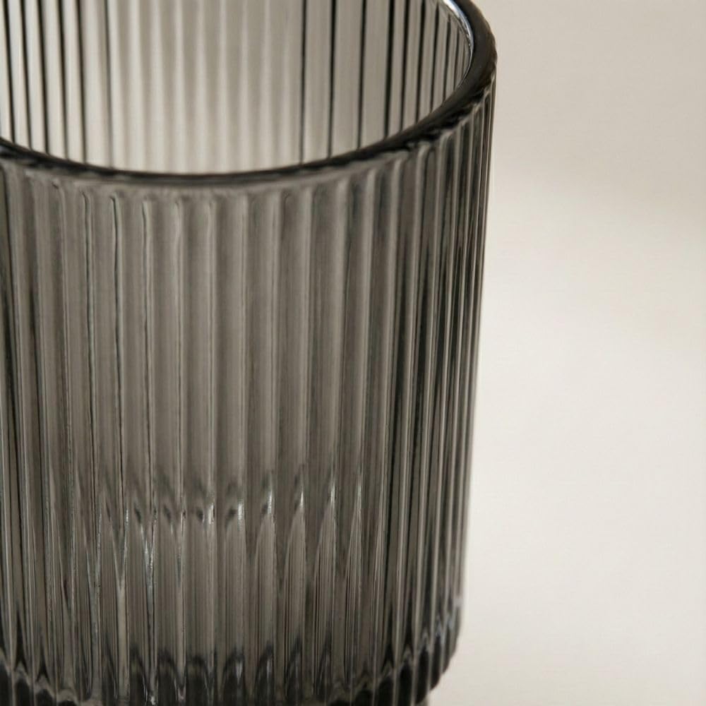 Smoky Grey Borosilicate Glass Tumbler Set 450ML,Set of 4