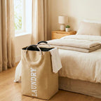 Foldable Waterproof Laundry Basket – 55L Beige