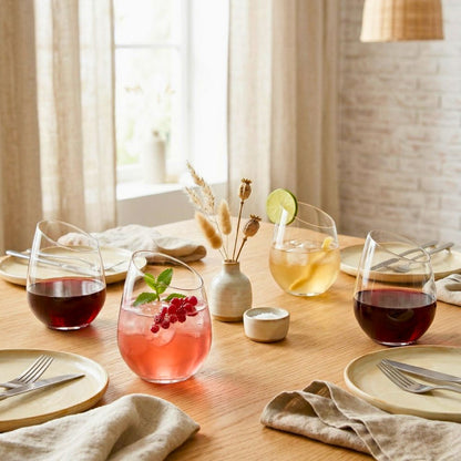 Borosilicate Slanted Crystal Whiskey Wine Glass 350 ML (4PCS)
