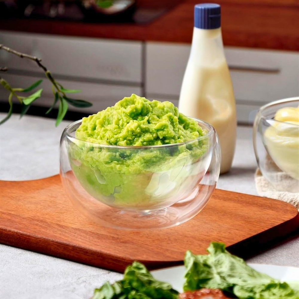 Double Wall Borosilicate Salad, Pasta, Matcha, Rice, Soup Bowl, Hot And Cold Serving Bowls, Fruit Bowls, Set of 4 (100 ML)
