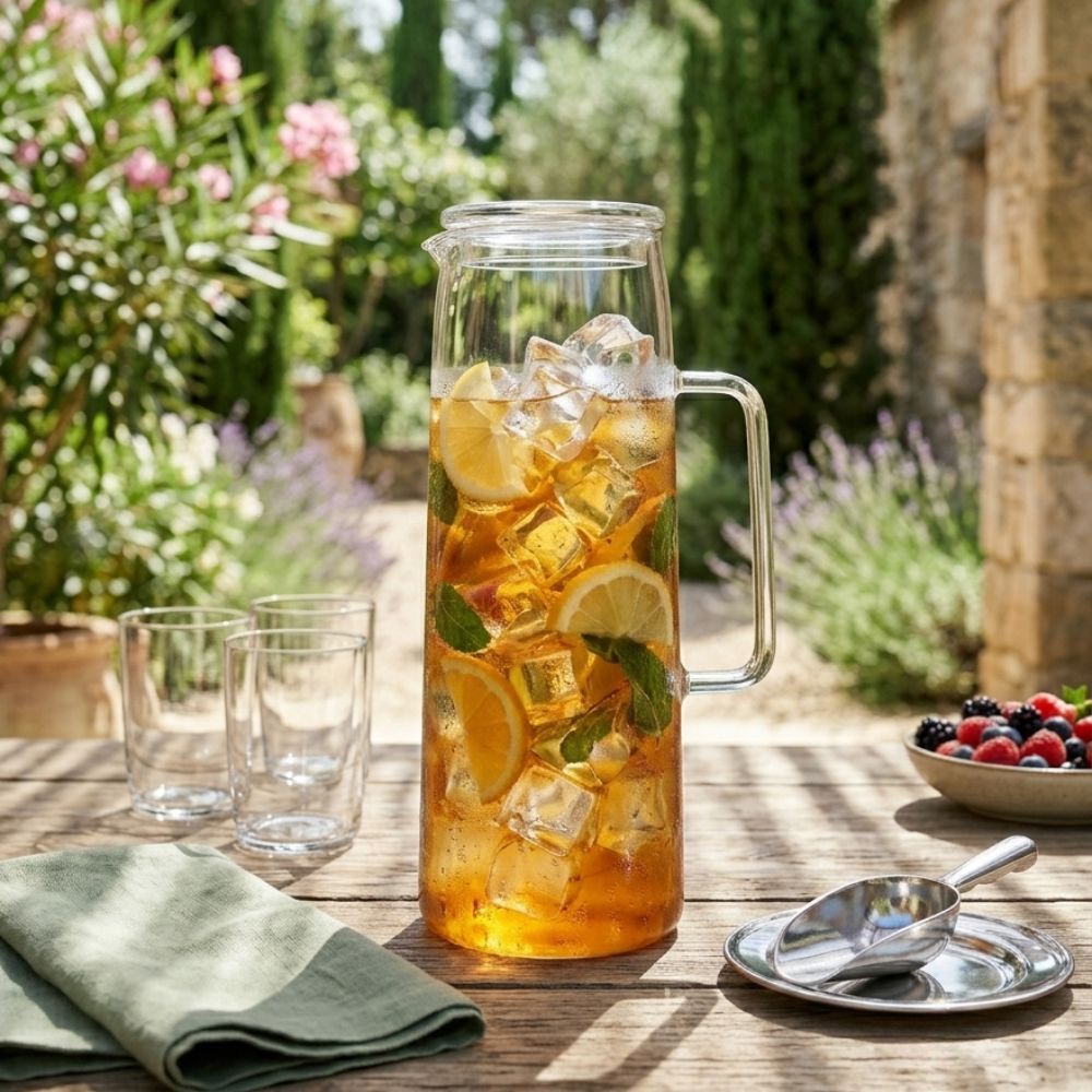 Heat-Resistant Glass Water Jug with Handle & Glass Lid 1500ML