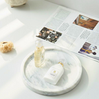 Elegant White Natural Round Marble Tray – Premium Serving Tray for Home Décor