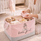 Kids Ballet Bow Canvas Storage Basket – 50L Rectangular