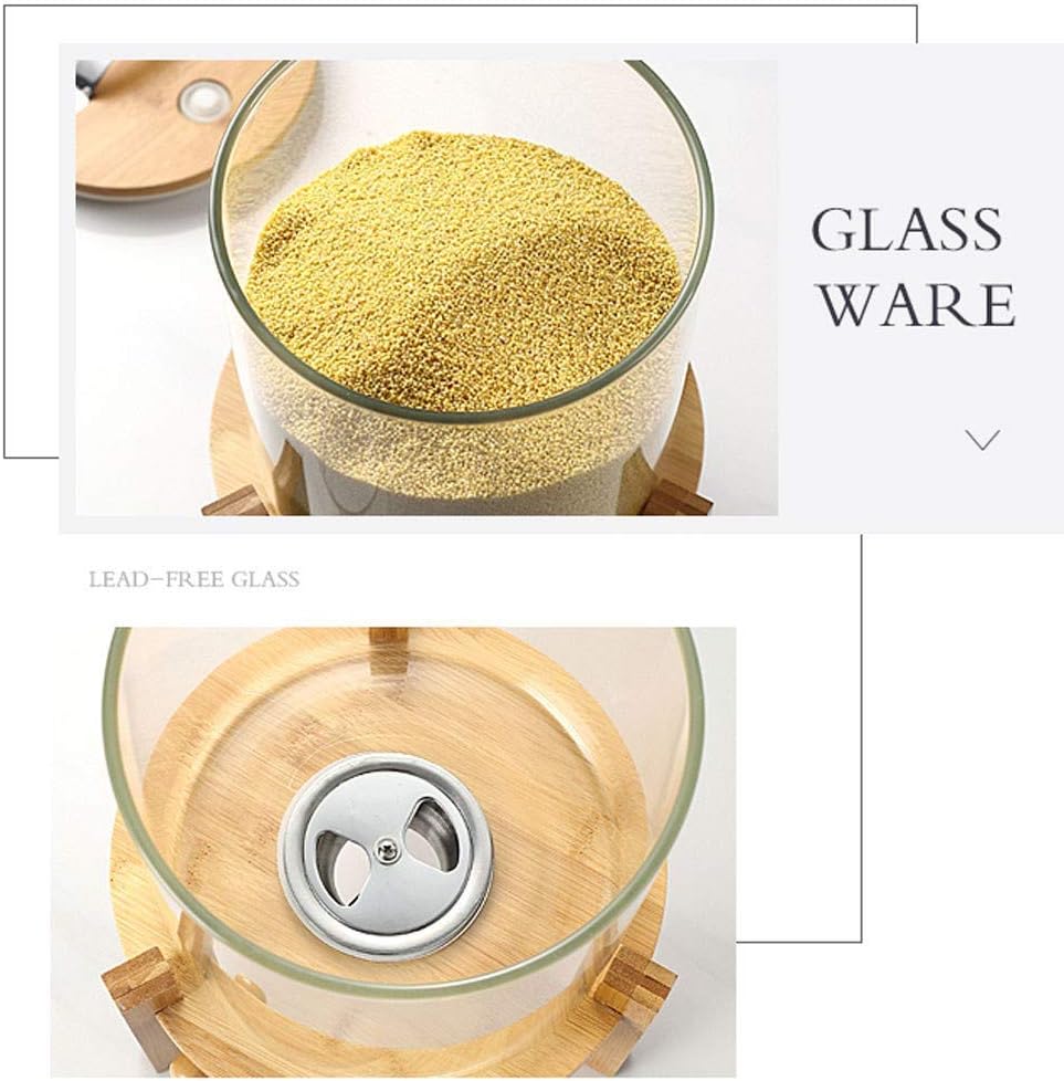 Borosilicate Glass Rice Dispenser with Wooden Stand – 5L