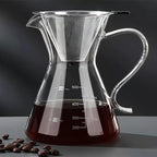 Borosilicate Glass Coffee Server Pot with Filter for Pour Over Coffee Maker 500ML