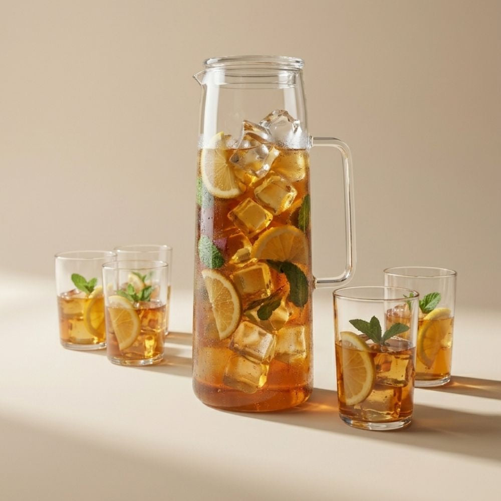 Heat-Resistant Glass Water Jug with Handle & Glass Lid 1500ML