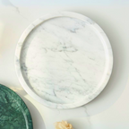 Elegant White Natural Round Marble Tray – Premium Serving Tray for Home Décor