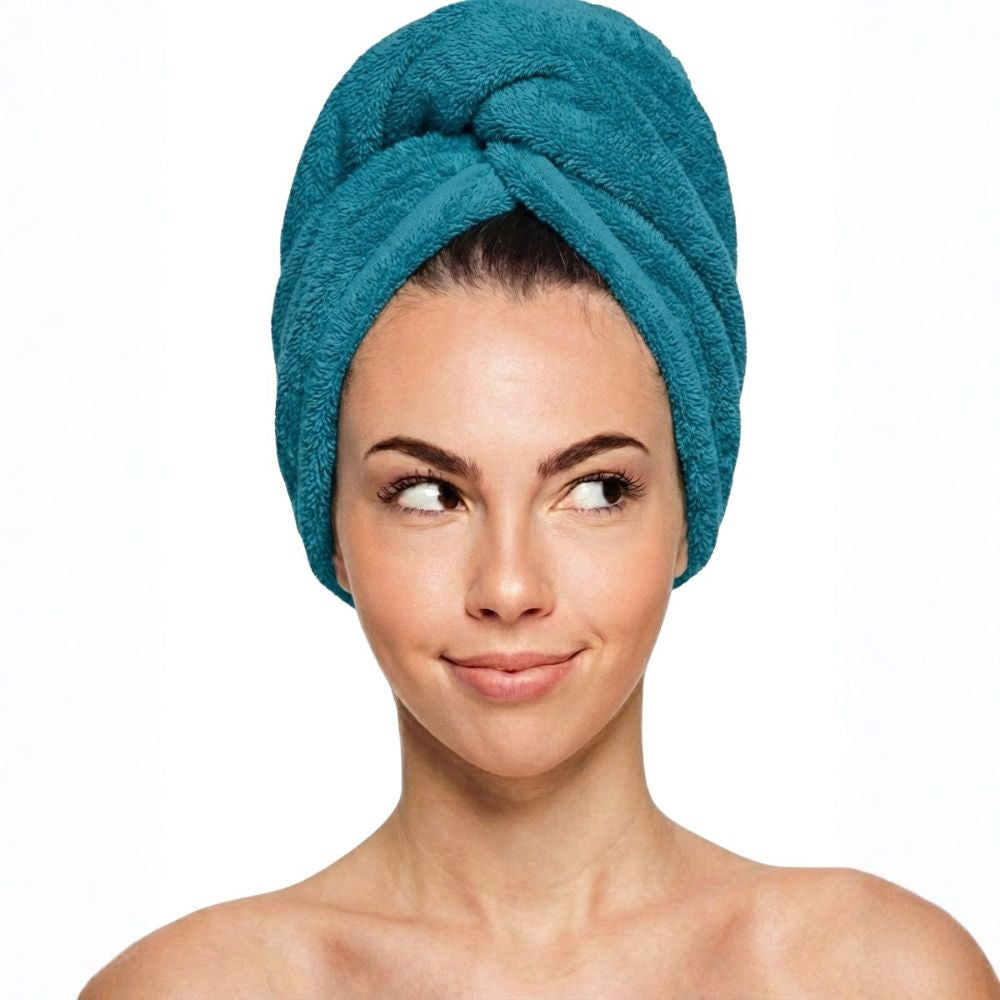 Premium Cotton Hair Towel Wrap – Super Absorbent Terry Turban Towel for Quick Hair Drying & Reduced Frizz