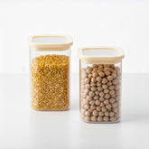 1CHASE Square Glass Storage Jars – 1500ML (Set Of 2) | Airtight & Stackable Borosilicate Food Storage Jars with Silicone Lids for Kitchen, Pantry, Snacks, Spices & Dry Food (Medium)