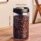 Vacuum Sealed Borosilicate Glass Jars – 1200ML Airtight Food Storage Containers for Coffee, Tea, Nuts, Grains &amp; Snacks (Set of 2)