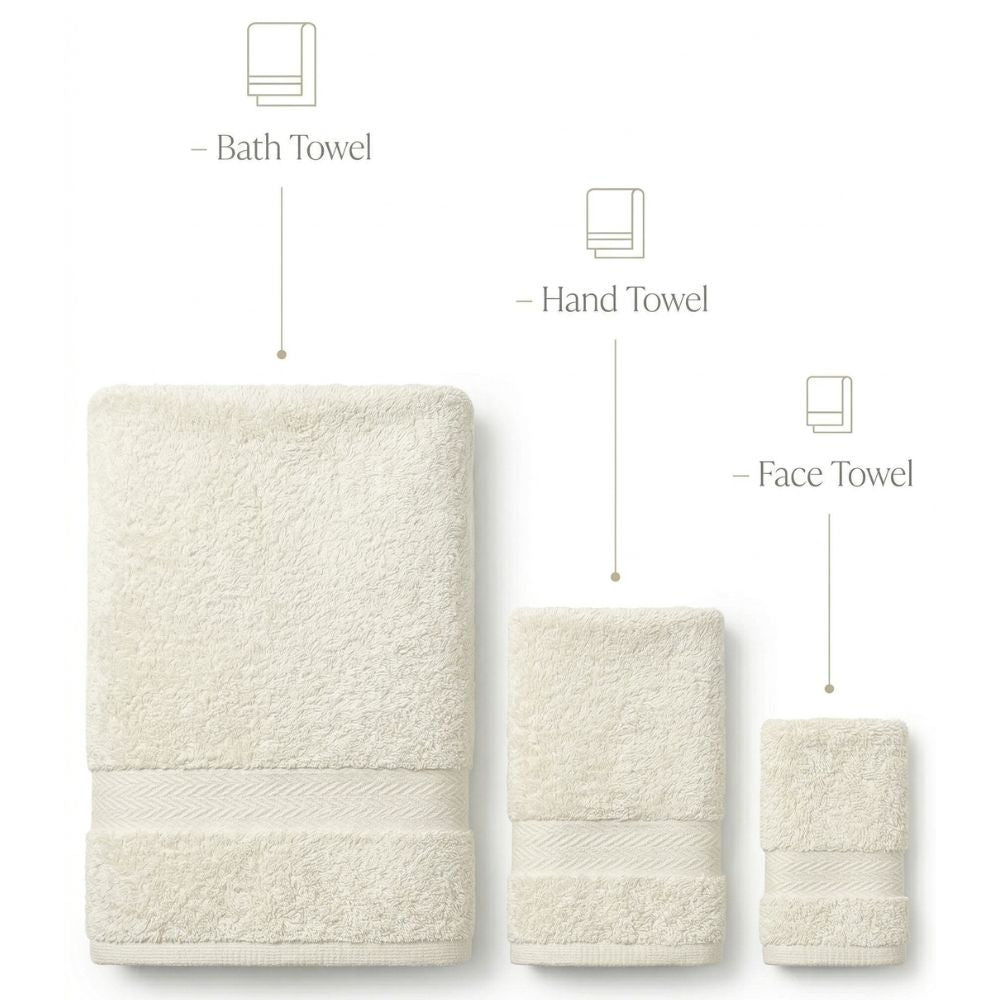 Premium Towel Set 10 Piece | 100% Egyptian Cotton 600 GSM | 2 Bath + 2 Hand + 6 Washcloths