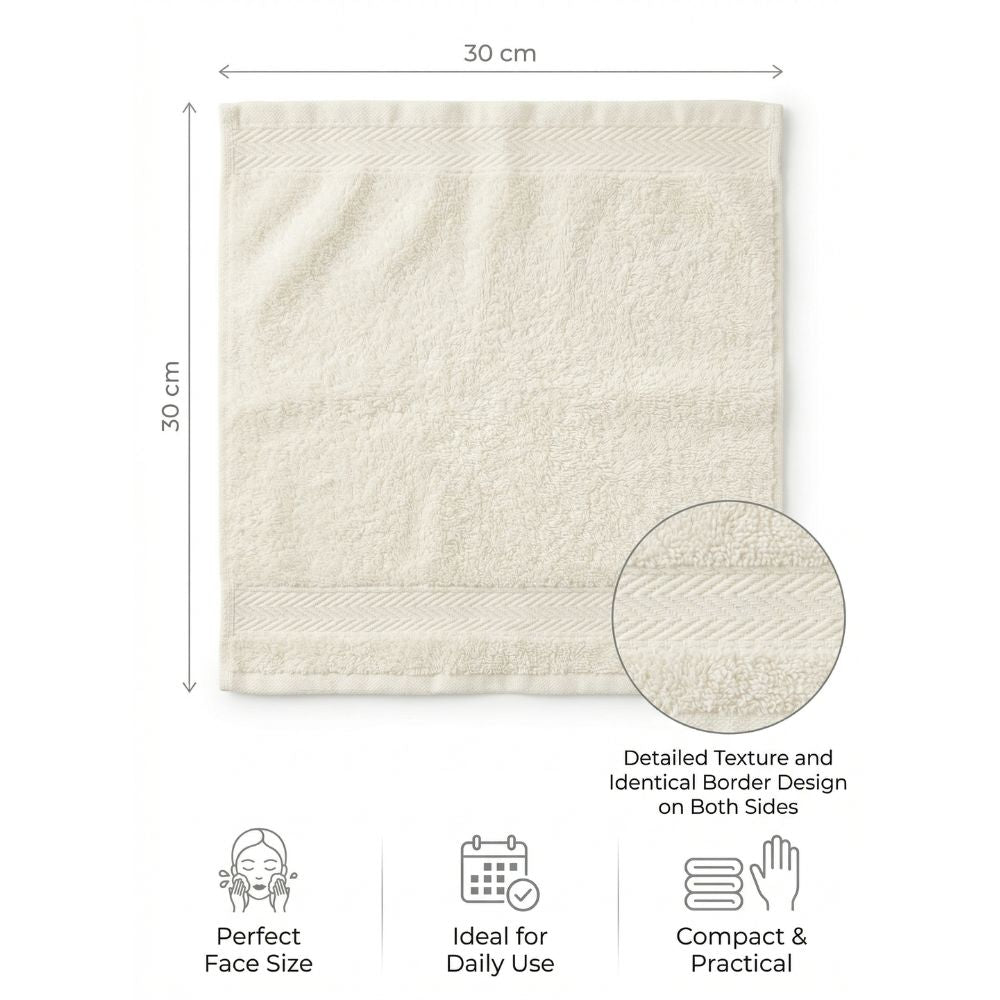 Luxury Cotton Face Towels – Set of 12, 600 GSM