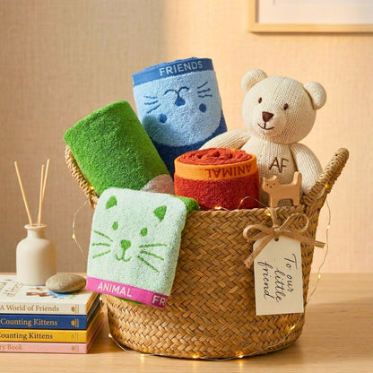 Kids Hand Towel Set 3PCS – 100% Cotton Soft & Absorbent Face Towels, Cute Cat Design Bathroom Towels for Baby, Kids, School & Daily Use