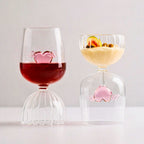 Pink Heart & Wings Borosilicate Wine Goblet – 350ML