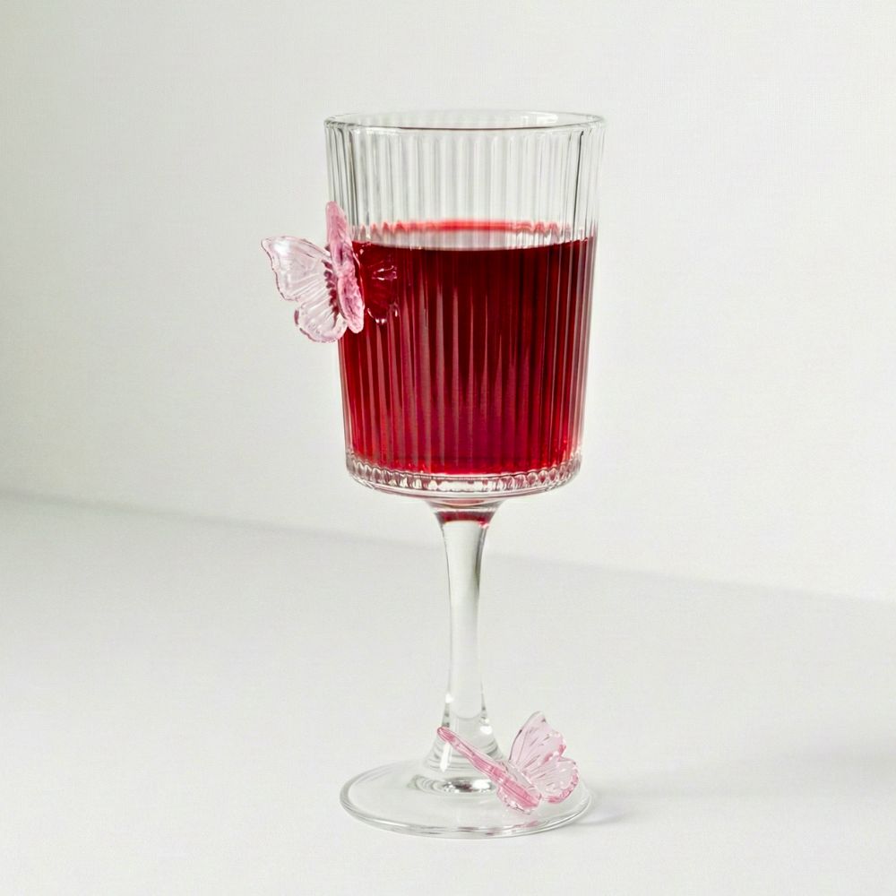 Ribbed Butterfly Wine Glasses – Set of 2